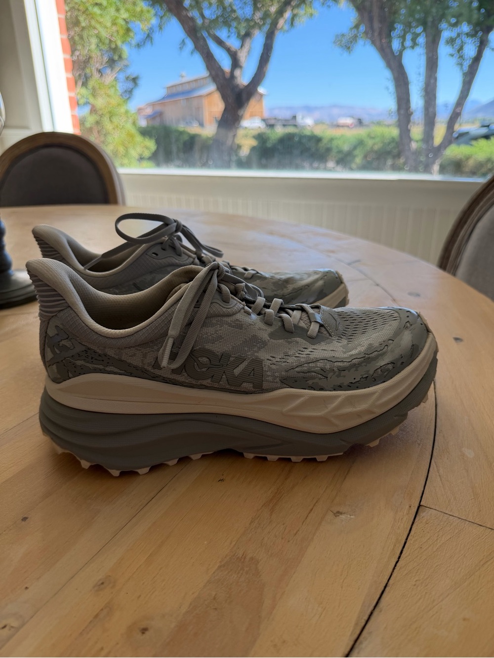Hoka Women's Gray and Cream Trail Sneakers Stinson 7 Size 9